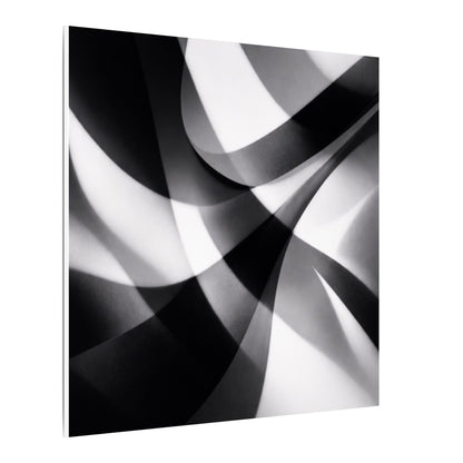 Abstract Black and White Swirl Matte Canvas