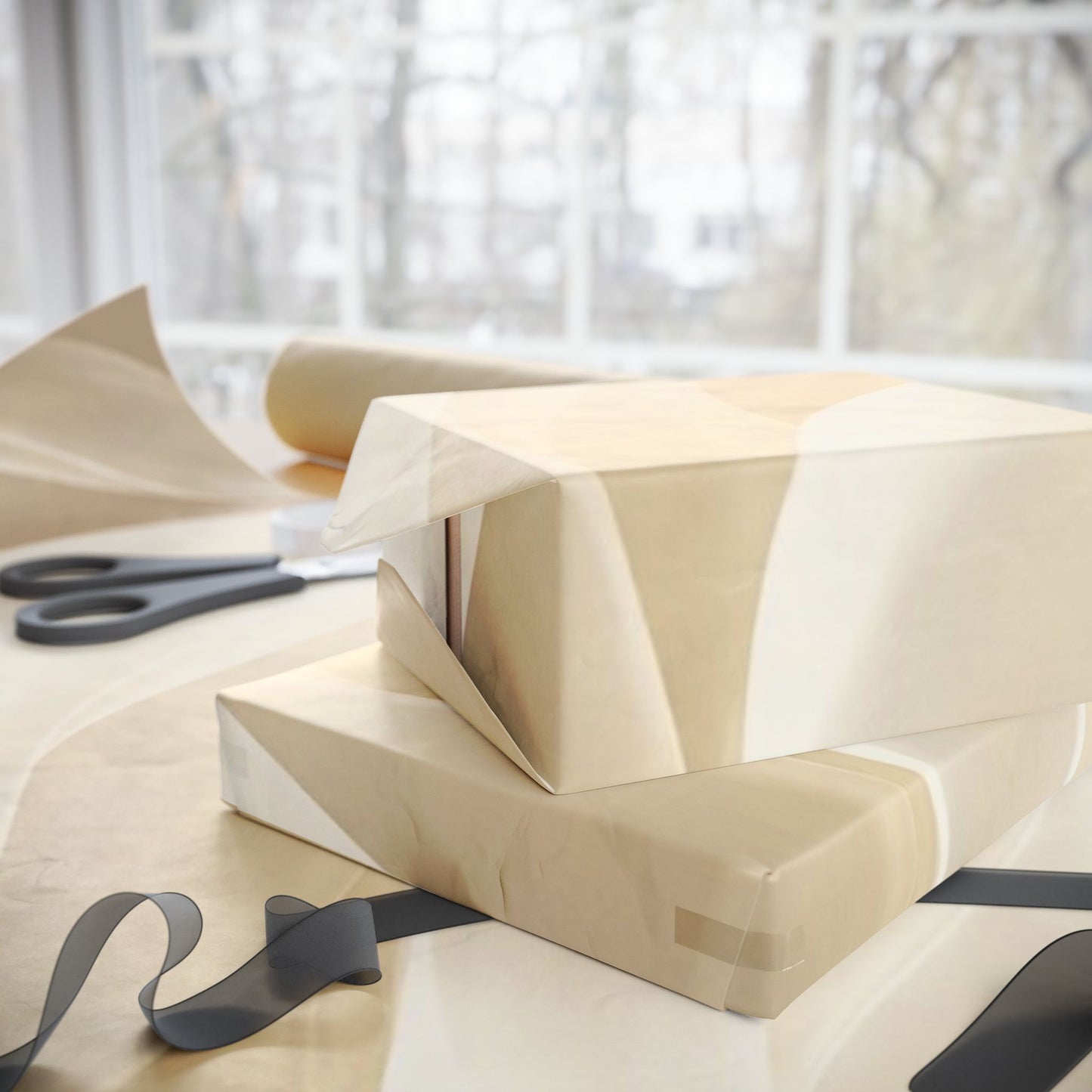 Elegant Cream Marble Wrapping Paper Roll