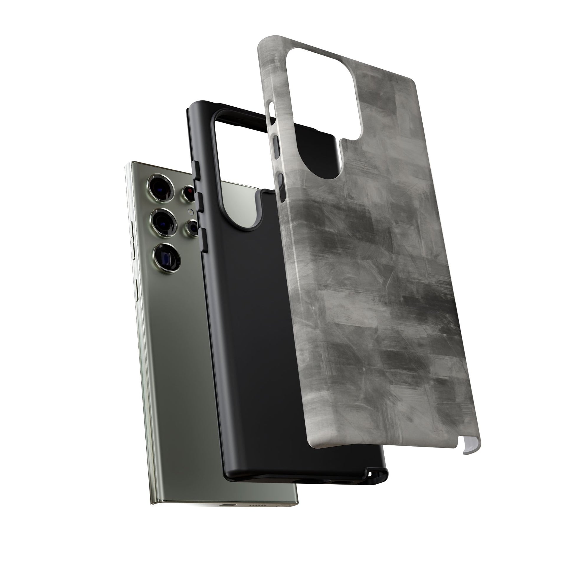 Abstract gray grid phone case for iPhone, tough protective cover by Printify with modern geometric design.