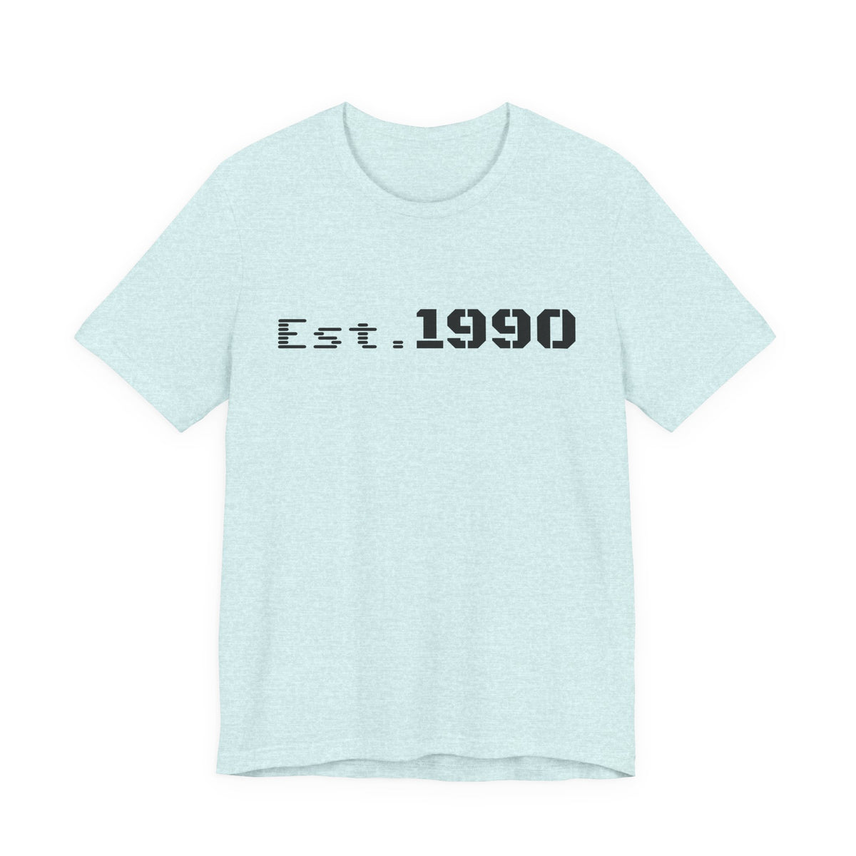 Vintage Est. 1990 T-Shirt by Printify featuring a classic design celebrating a birth year, made from soft fabric.