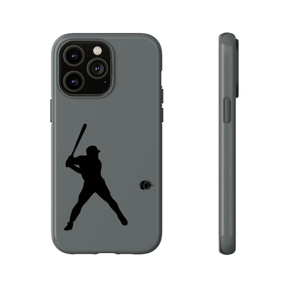 Black iPhone case with a baseball silhouette design, providing durable and sporty protection for your phone.