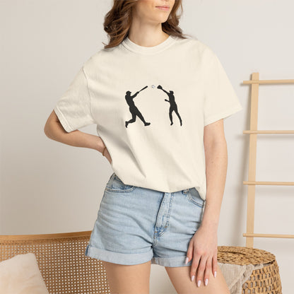 Minimal baseball players graphic T-shirt featuring a silhouette design, ideal for baseball fans and casual wear.