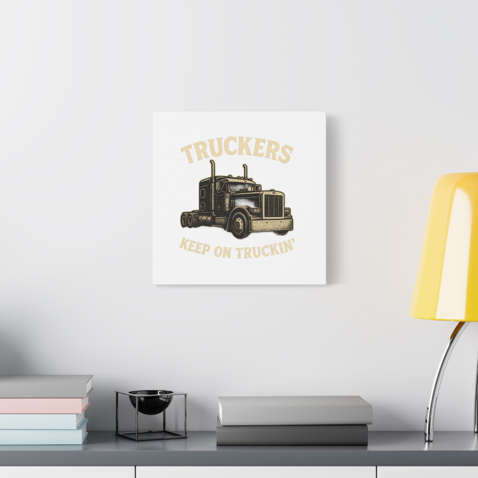 Truckers Canvas Wall Art, Keep on Truckin' Decor, Gift for Drivers, Trucking Artwork, Transportation Gift - TRV