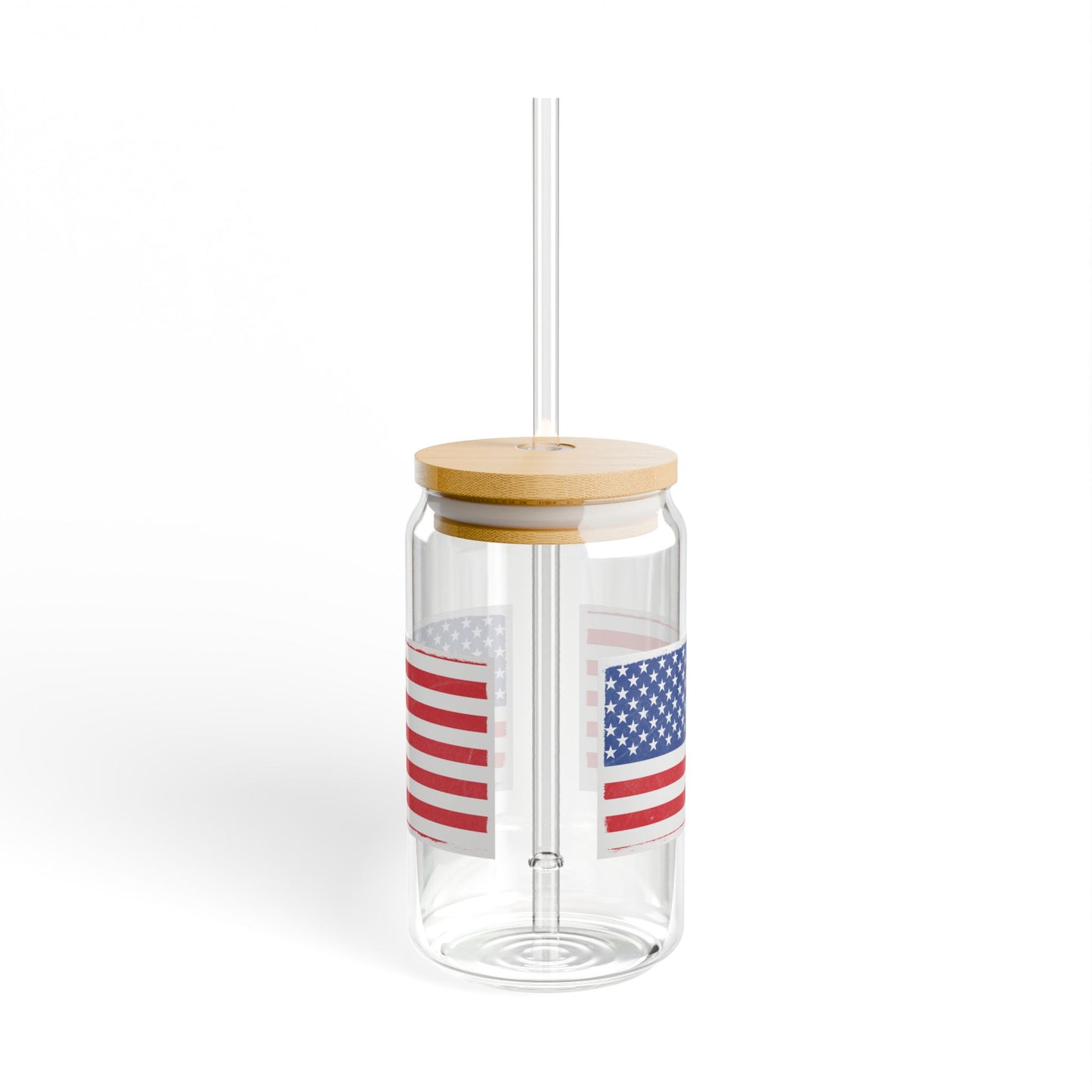 Patriotic 16oz Sipper Glass with Straw, Perfect for BBQs, 4th of July, Gifts, Everyday Use, Summer Parties - TRV
