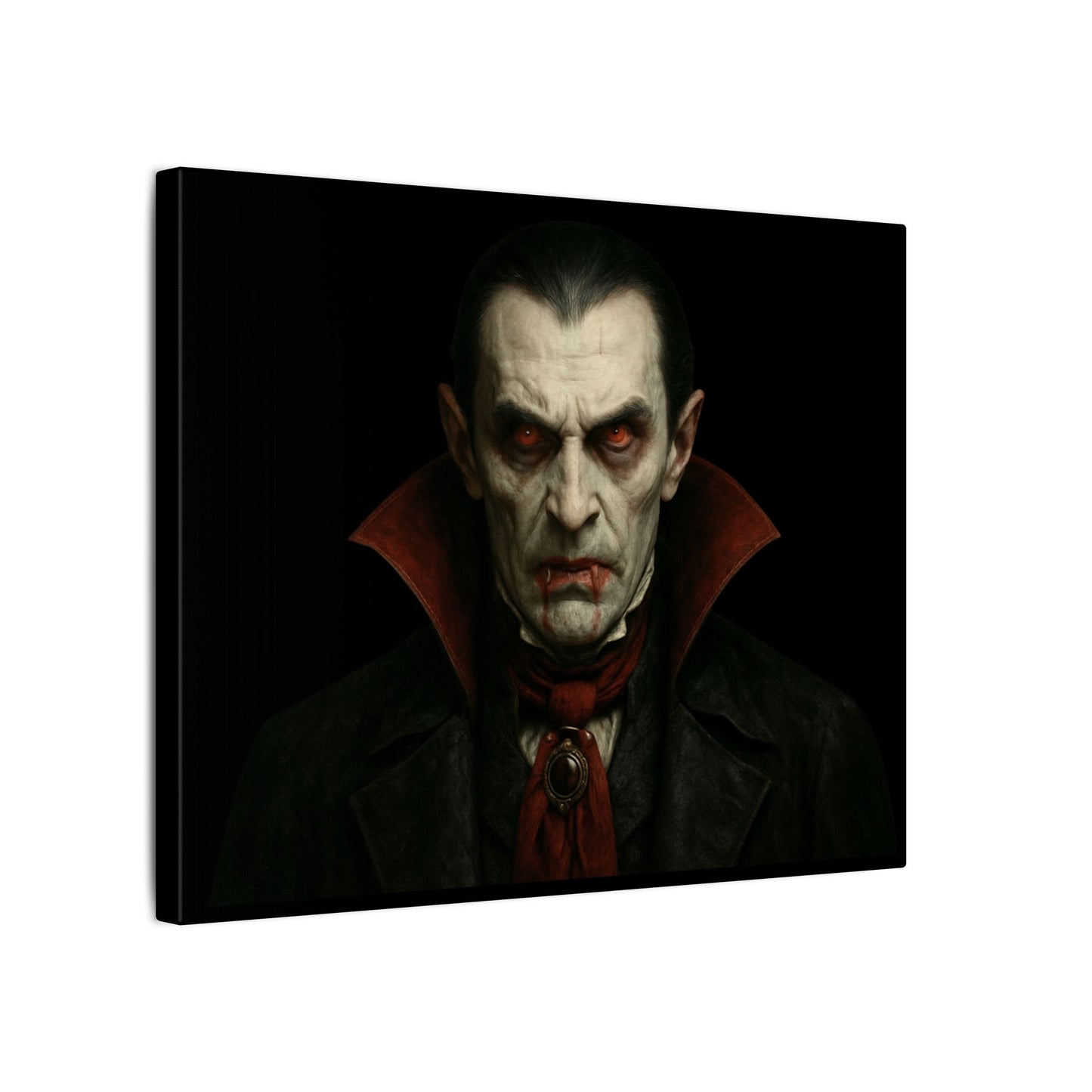 Vampire Portrait Canvas Wall Art – Gothic Dracula Matte Stretched Print