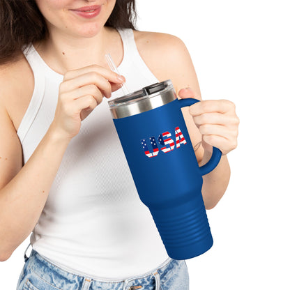 Insulated Travel Mug with USA Design - Perfect for Road Trips, Outdoor Adventures, and Gifts, 40oz Tumbler for Coffee, Tea, and More