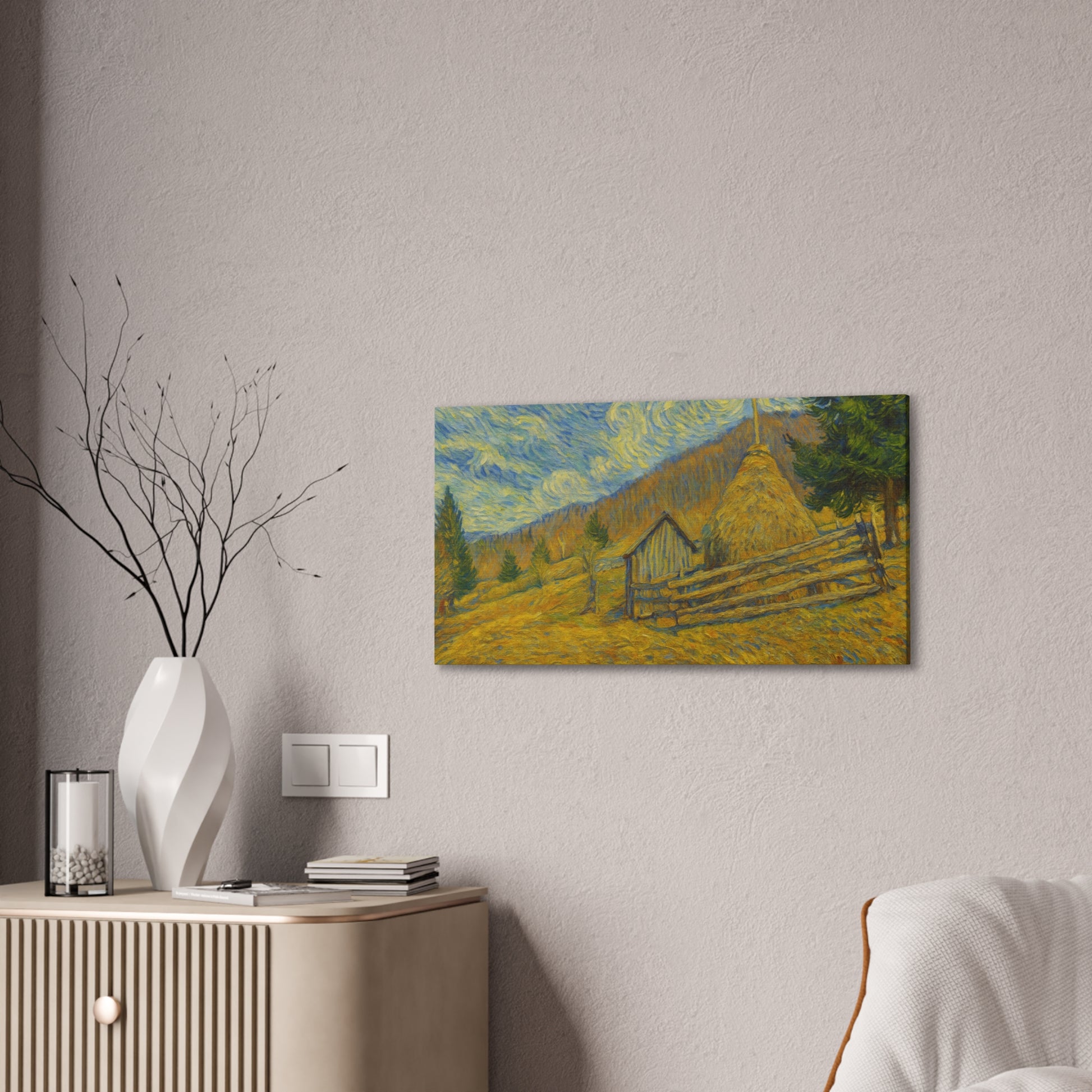 Vincent Van Gogh Inspired Canvas Print, Rustic Home Decor, Wall Art, Gift for Art Lovers, Country Landscape, Unique Art Piece - TRV