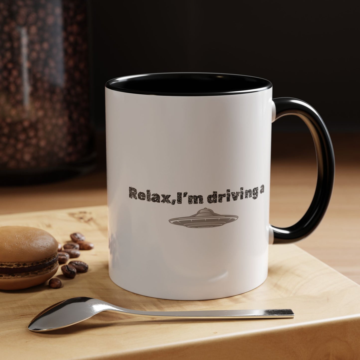 Coffee Mug — “Relax, I’m Driving” UFO Accent Ceramic Mug (11/15 oz)