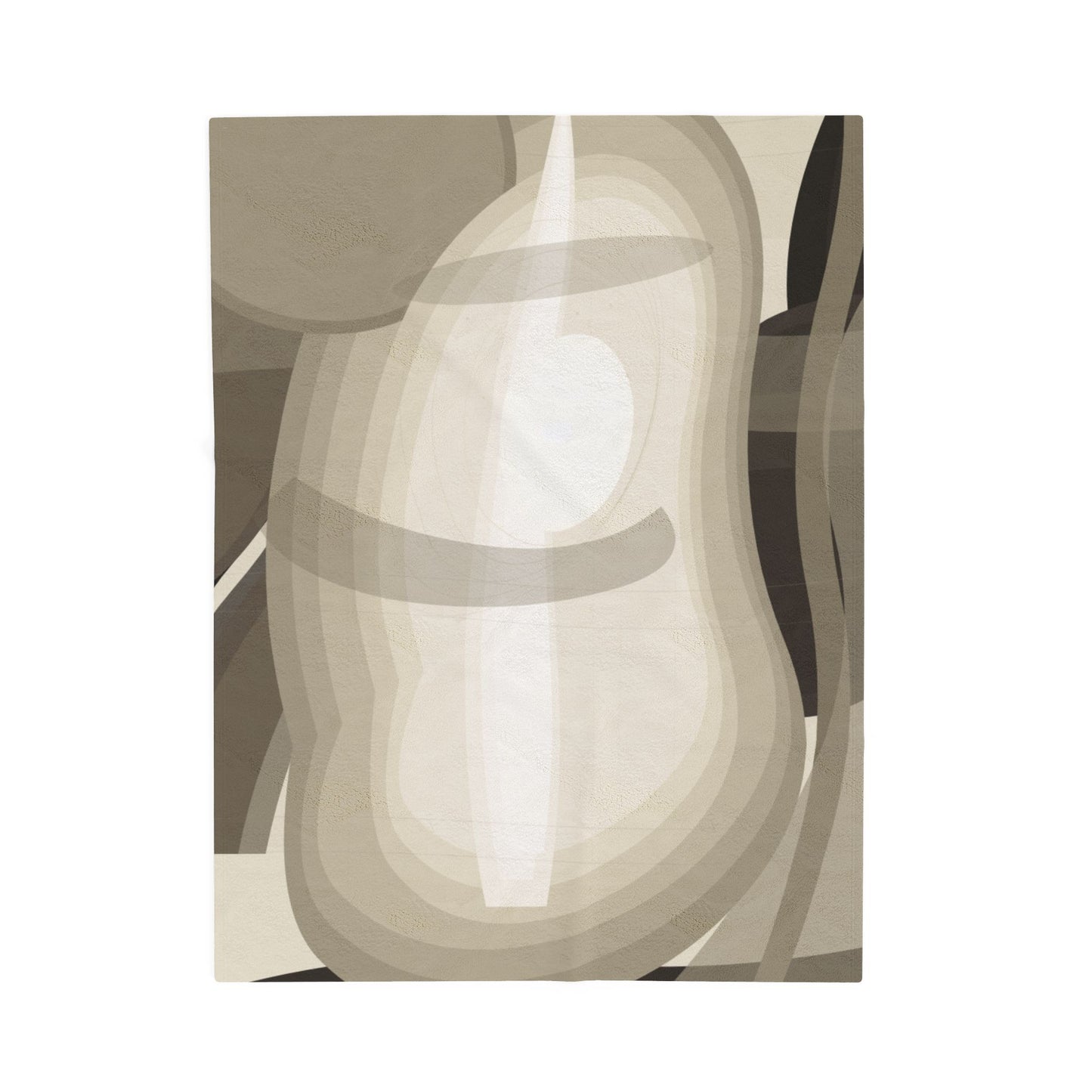 Abstract Neutral Shapes Velveteen Plush Blanket | Modern Minimalist Art