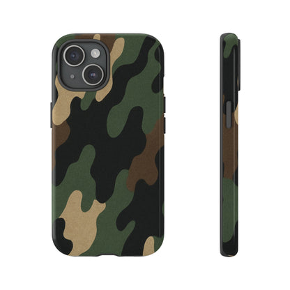 Rugged military green camo phone case by Printify, protective cover for smartphones with durable design and tactical style.