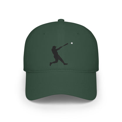 Silhouette Batter baseball cap by Printify, black hat with white batter silhouette design, casual and sporty headwear for men and women.