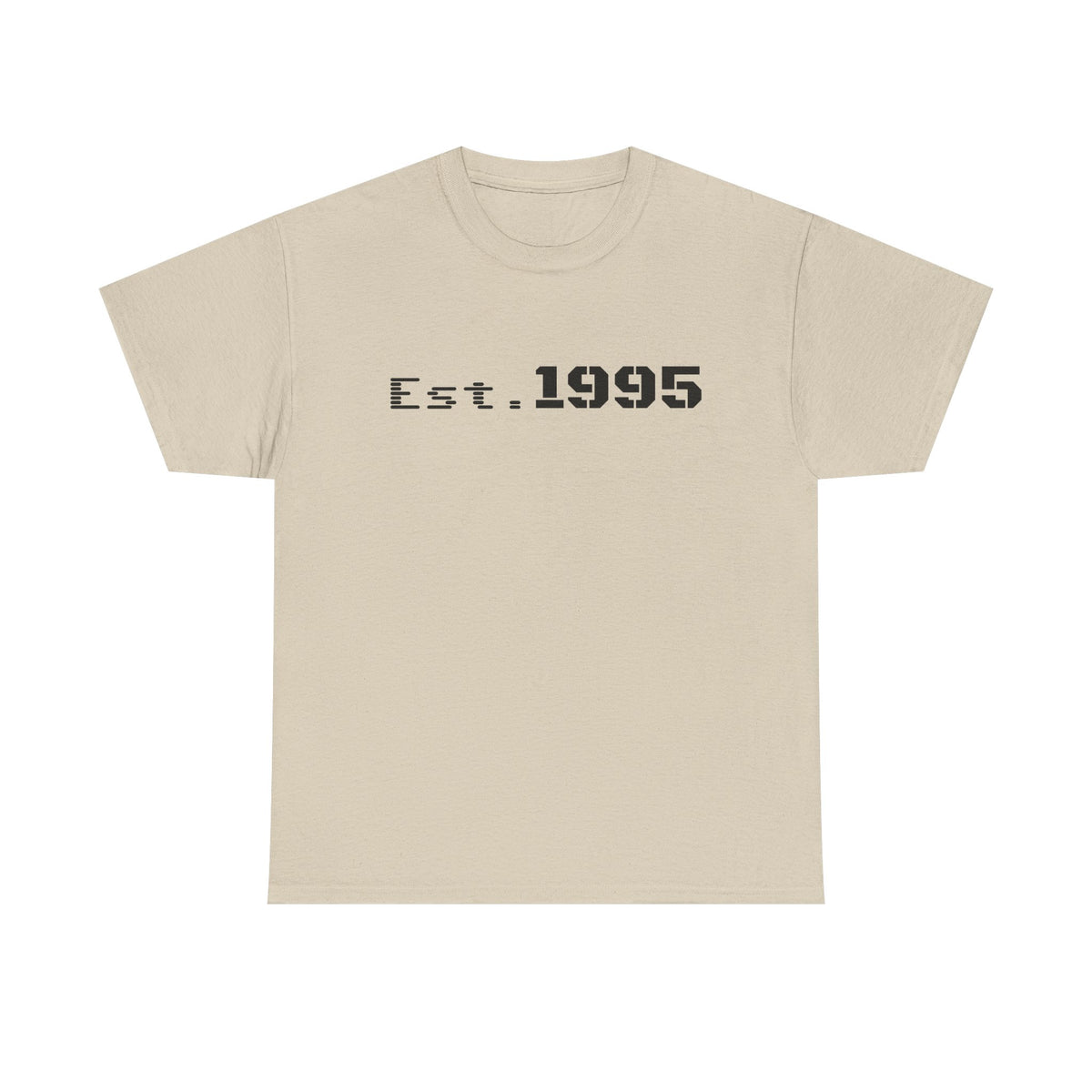 Vintage minimalist Est. 1995 T-shirt by Printify featuring a simple "Born in 1995" design on soft fabric.