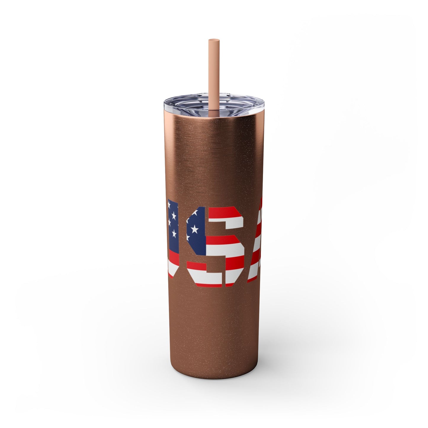 Skinny Tumbler — USA Flag 20oz Straw Tumbler (Patriotic Travel Cup)