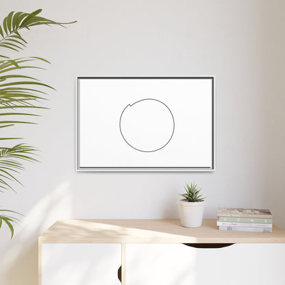 Framed matte canvas wall art featuring a minimal circular line design, by Printify, ideal for modern home decor.