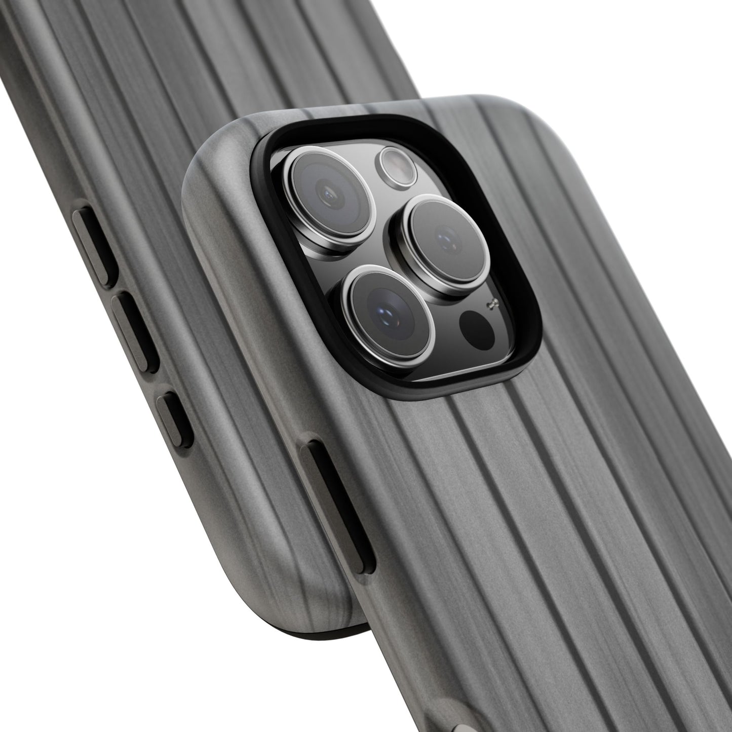 Ribbed metal texture iPhone phone case by Printify, tough protective cover with durable design and sleek metallic finish.