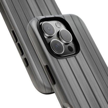 Ribbed metal texture iPhone phone case by Printify, tough protective cover with durable design and sleek metallic finish.