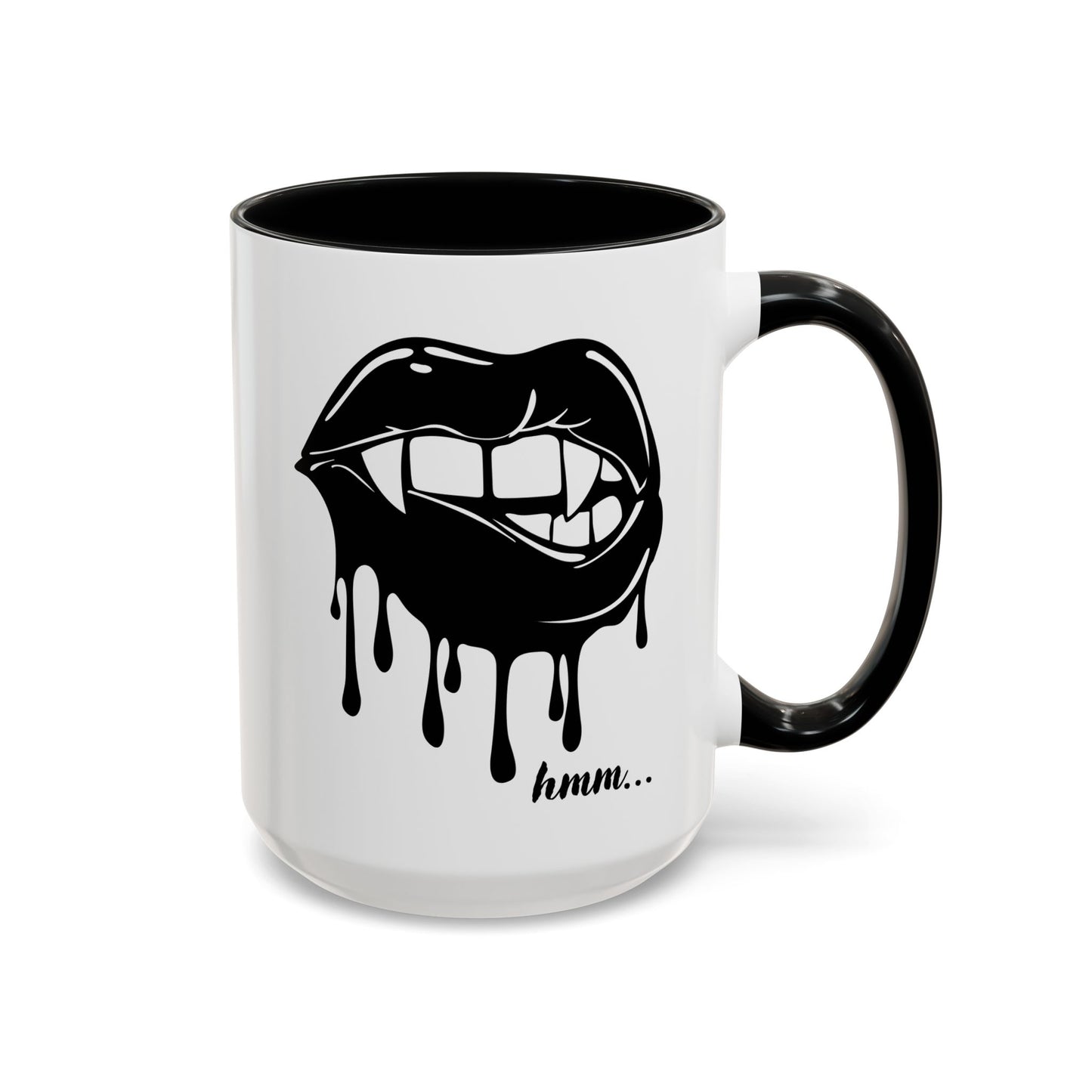Dripping Lip Coffee Mug – "hmm..." Accent Ceramic Mug (11/15oz)