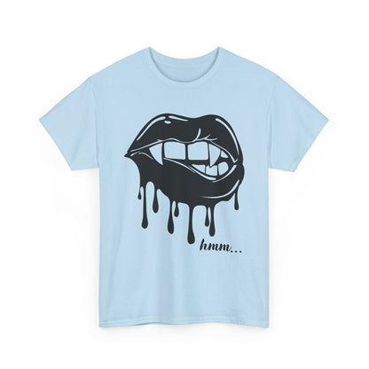Edgy Graphic Tee - Dripping Lips Design - Unisex Heavy Cotton Tee