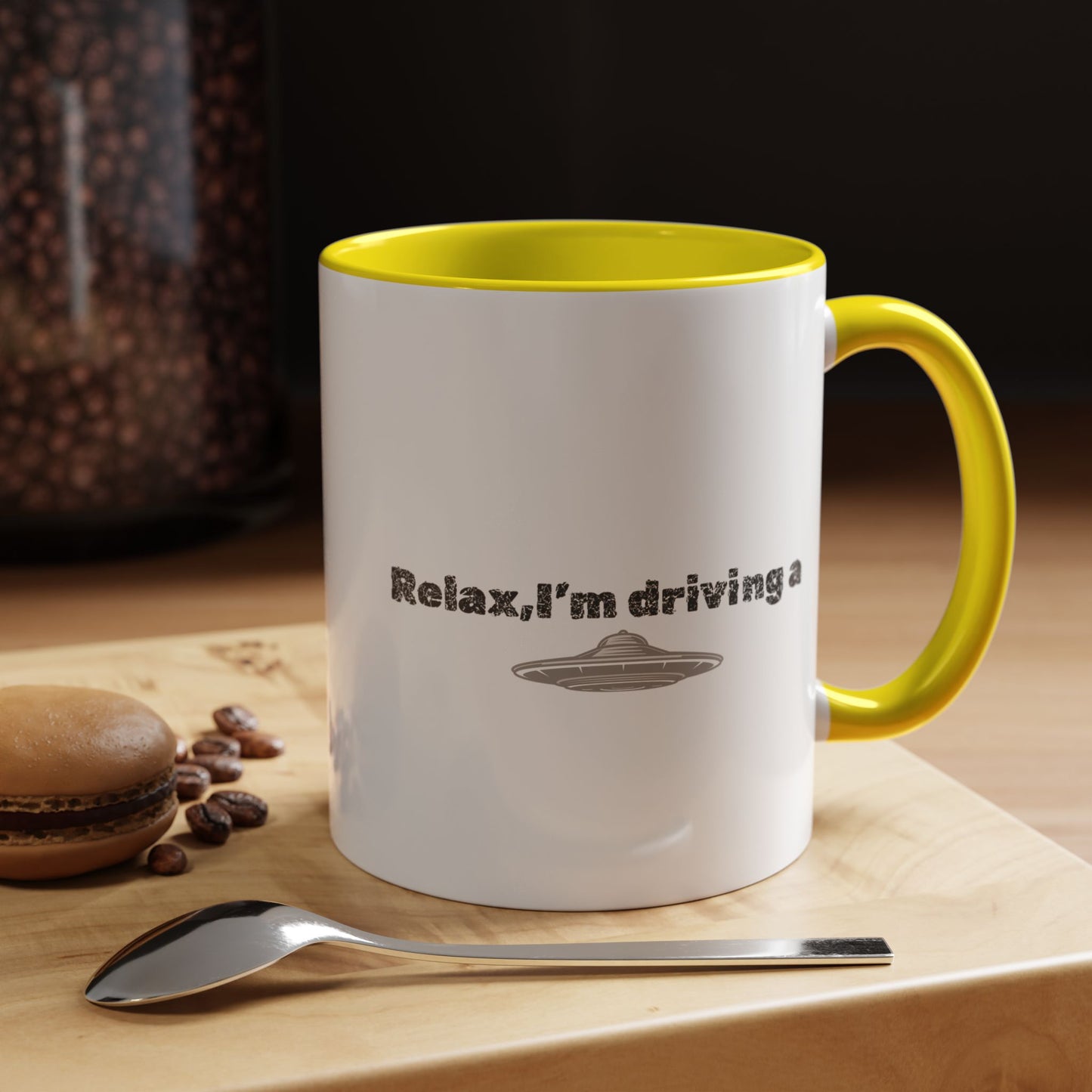Coffee Mug — “Relax, I’m Driving” UFO Accent Ceramic Mug (11/15 oz)