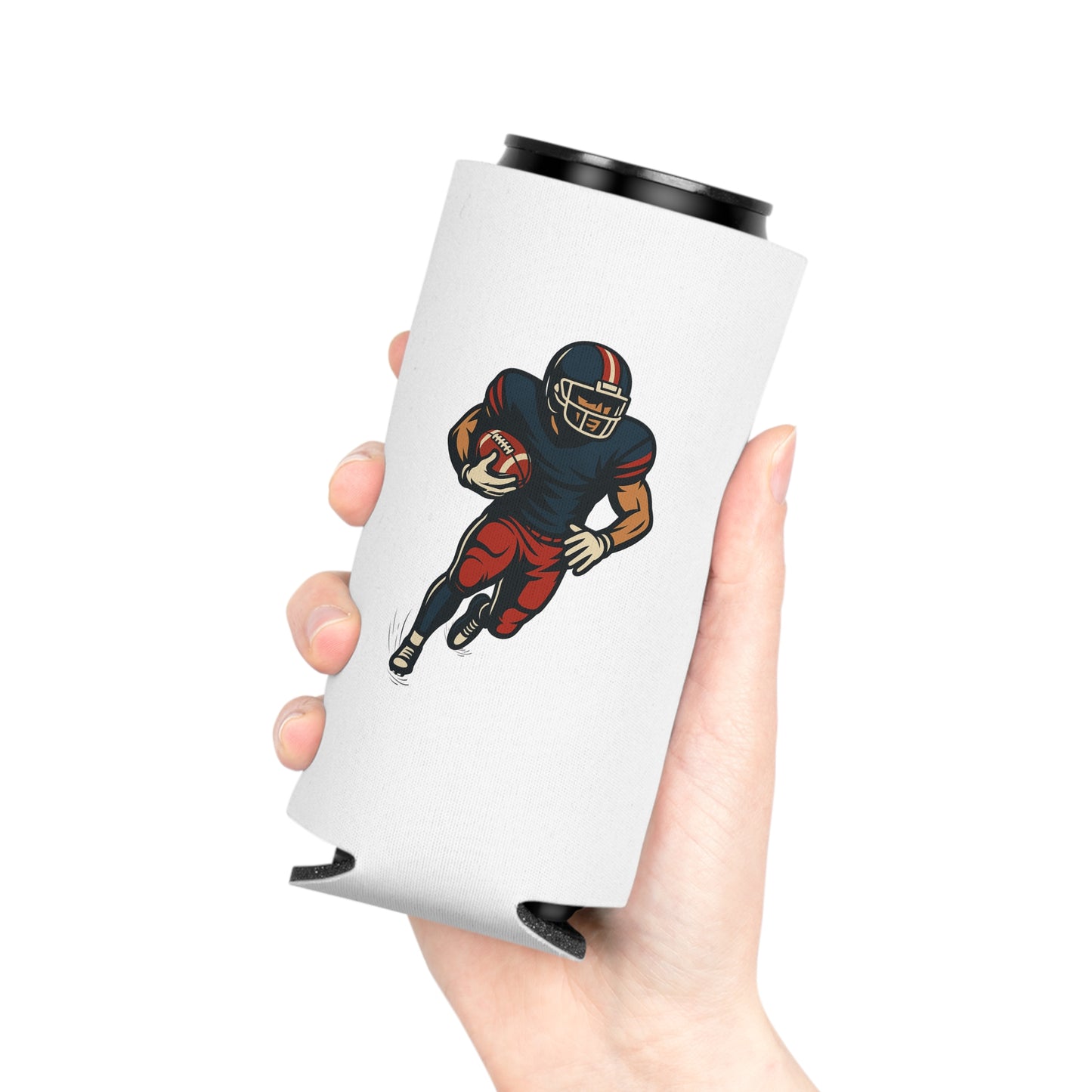 Football Player Can Cooler | Sports Fan Gift, Tailgate Accessories, Game Day Drink Holder, Party Favor, Football Party Decor