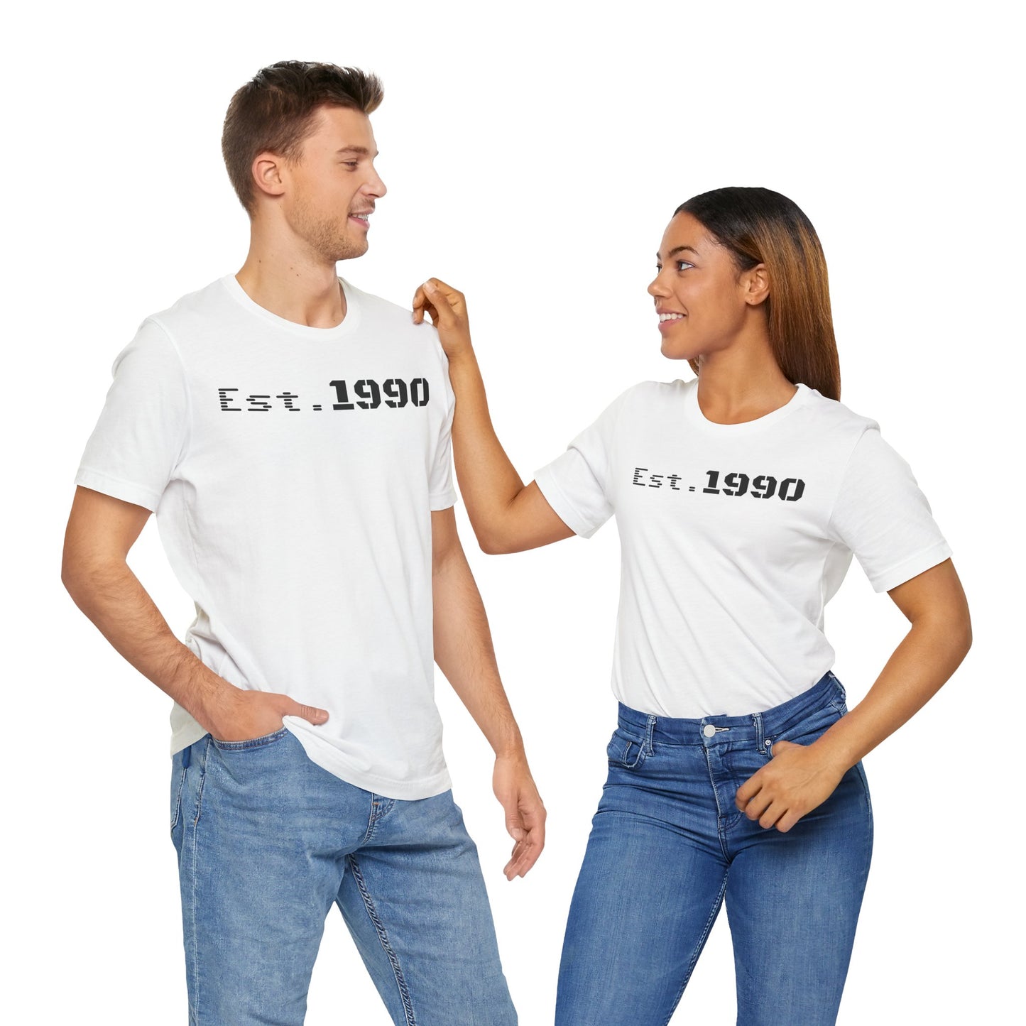 Unisex Est. 1990 Nostalgic Jersey Tee - Perfect Gift, Vintage Style, Retro Fashion, Birthday Celebration, Casual Wear - TRV