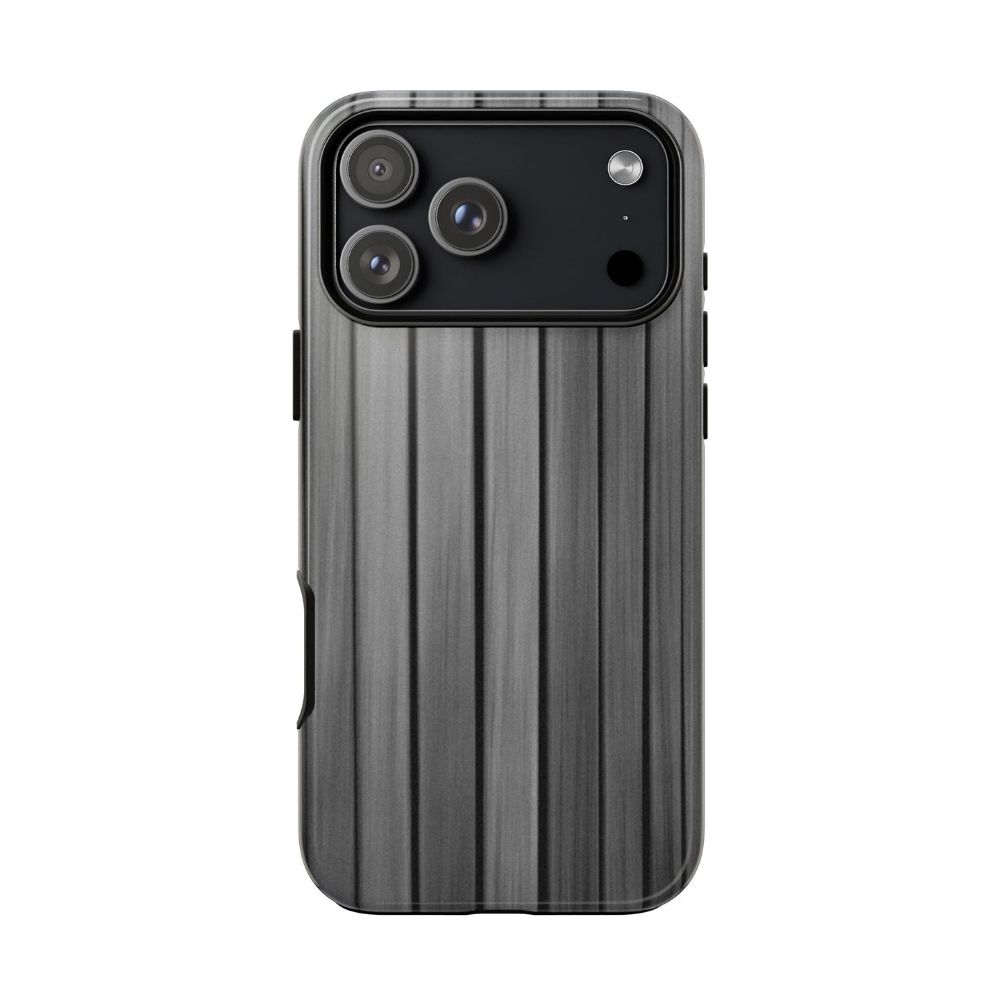 Ribbed metal texture iPhone case by Printify, tough protective phone cover with durable metal finish for iPhone models.