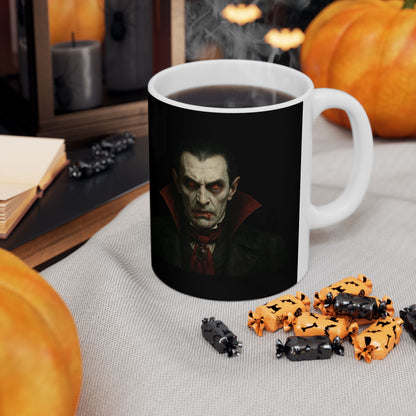 Gothic Dracula Vampire Ceramic Mug, Perfect for Halloween, Spooky Gifts, Coffee Lovers, Home Decor, 11oz & 15oz Sizes - TRV