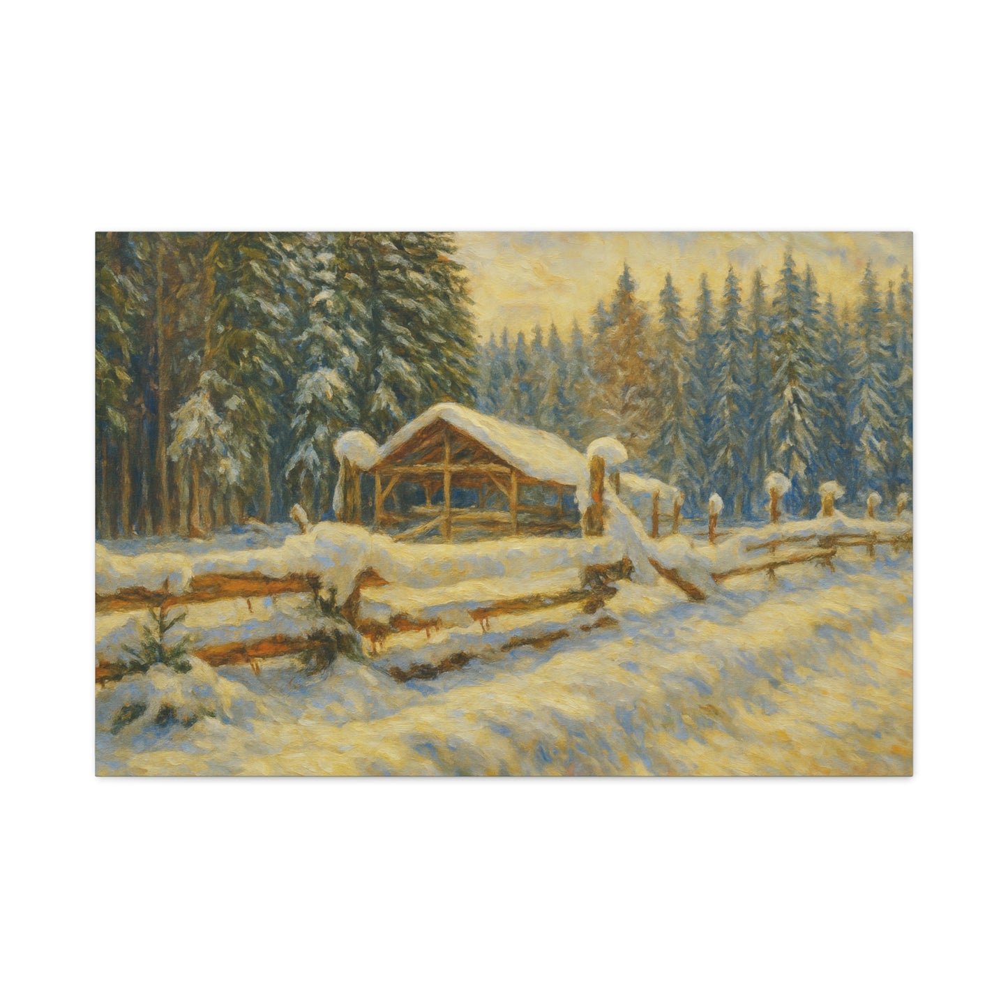 Canvas Wall Art, Winter Landscape Print, Home Decor, Rustic Art, Gift for Nature Lovers, Holiday Decoration - TRV