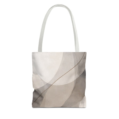 Neutral Abstract Watercolor Waves Tote Bag | All-Over Print