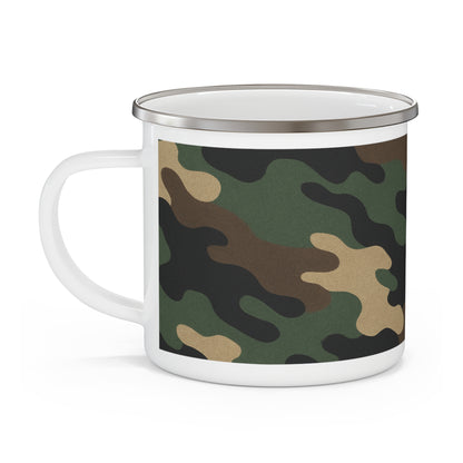 Camouflage Enamel Camping Mug - Adventure Gear, Outdoor Enthusiast Gift, Hiking Accessories, Travel Mug, Rustic Home Decor - TRV