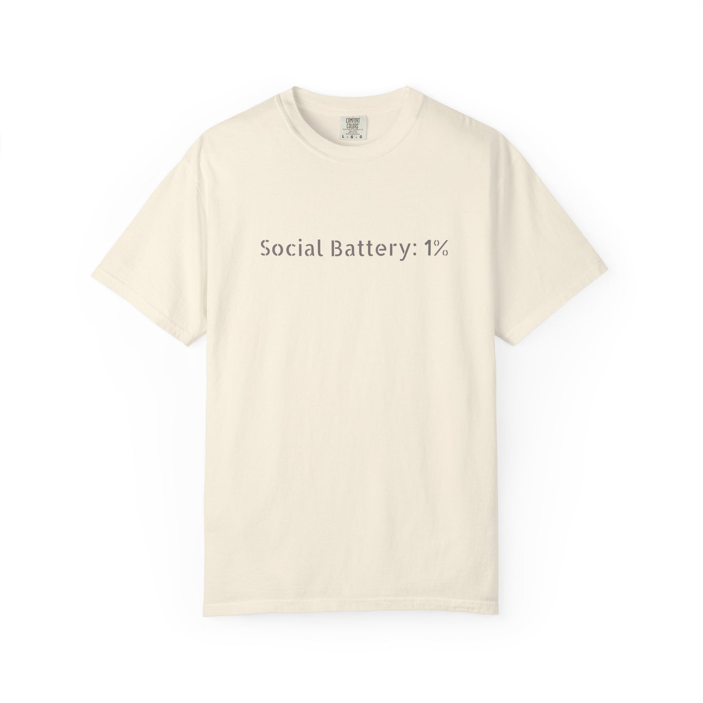 Social Battery 1% T-shirt | Introvert Funny Text Tee