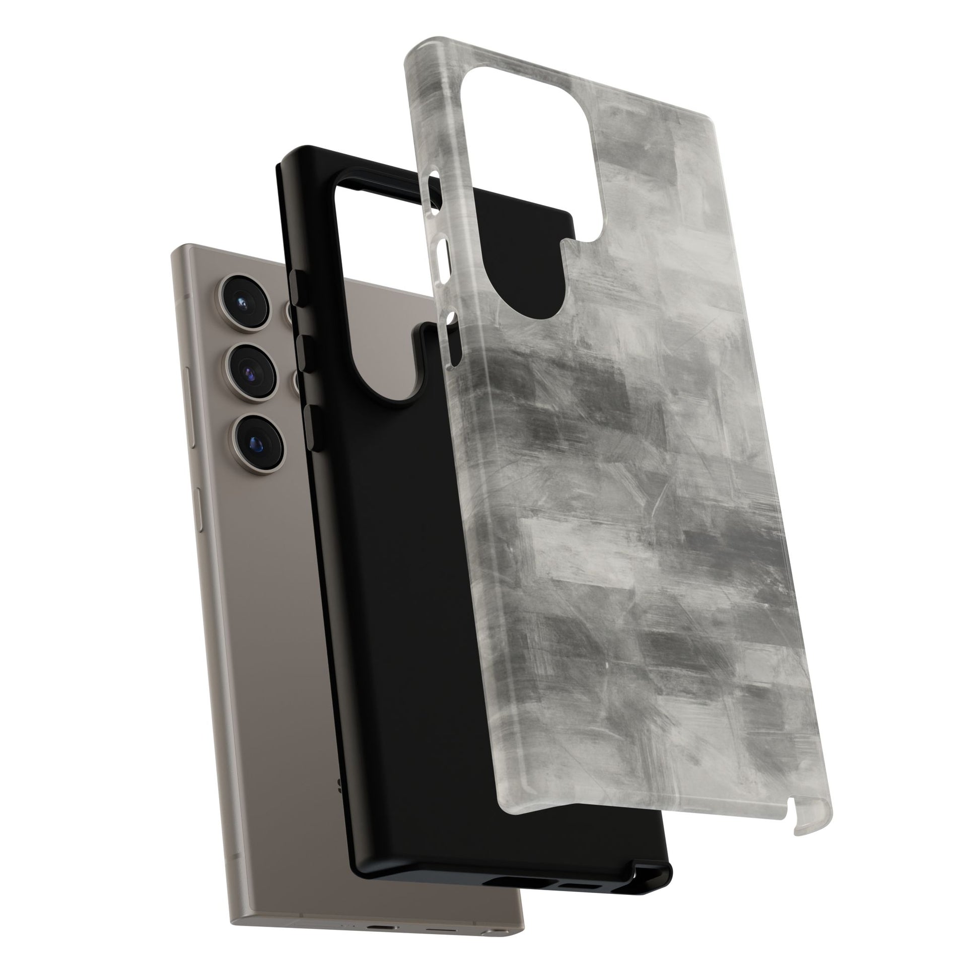 Abstract gray grid phone case for iPhone by Printify, showing a tough protective cover with a modern geometric design.