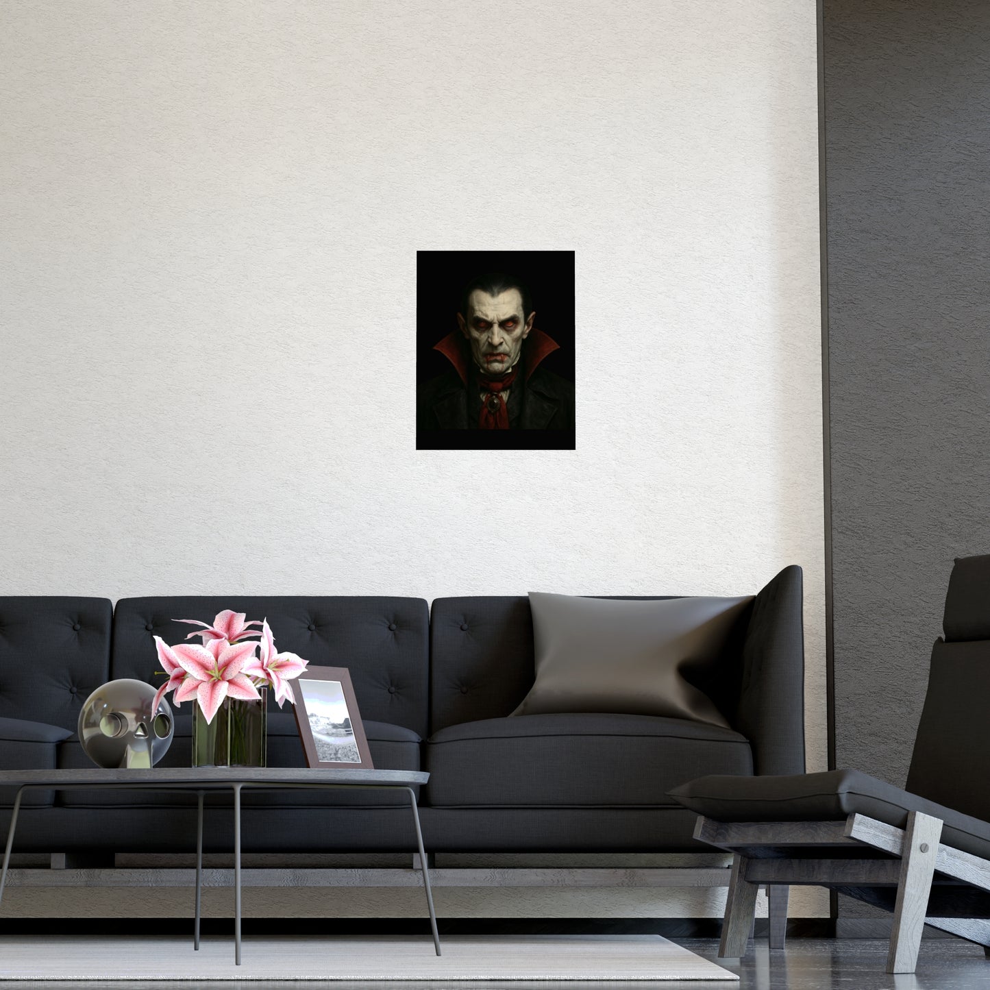 Gothic Vampire Art Poster, Spooky Wall Decor, Horror Room Accent, Perfect for Halloween, Gothic Decor, Home Office Artwork - TRV