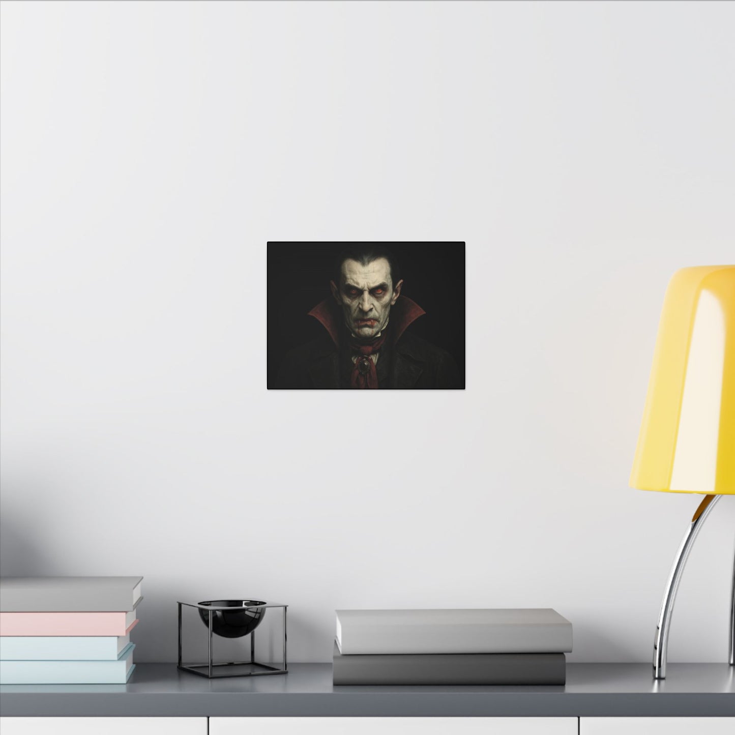 Gothic Vampire Canvas Wall Art, Spooky Decor, Halloween Home Accent, Creepy Art Piece, Horror Themed Gift