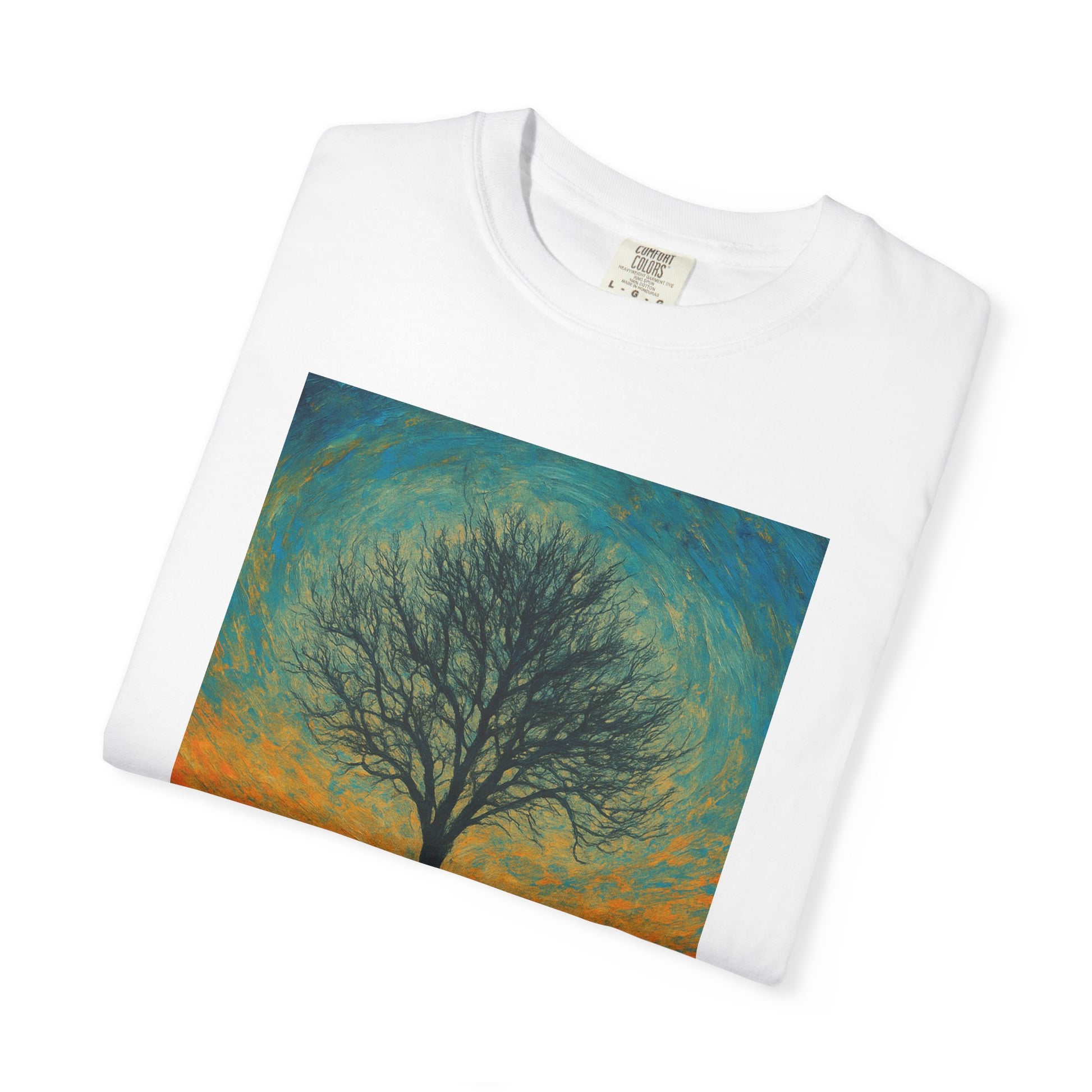 Nature-Themed Unisex Garment-Dyed T-Shirt - Tree Design, Bohemian Tee, Nature Lover Gift, Eco-Friendly Fashion, Casual Wear - TRV