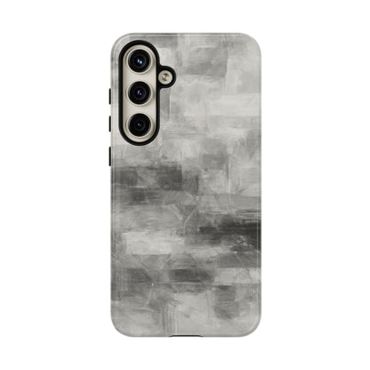 Abstract gray grid design phone case for iPhone, tough protective cover by Printify with durable, stylish protection.