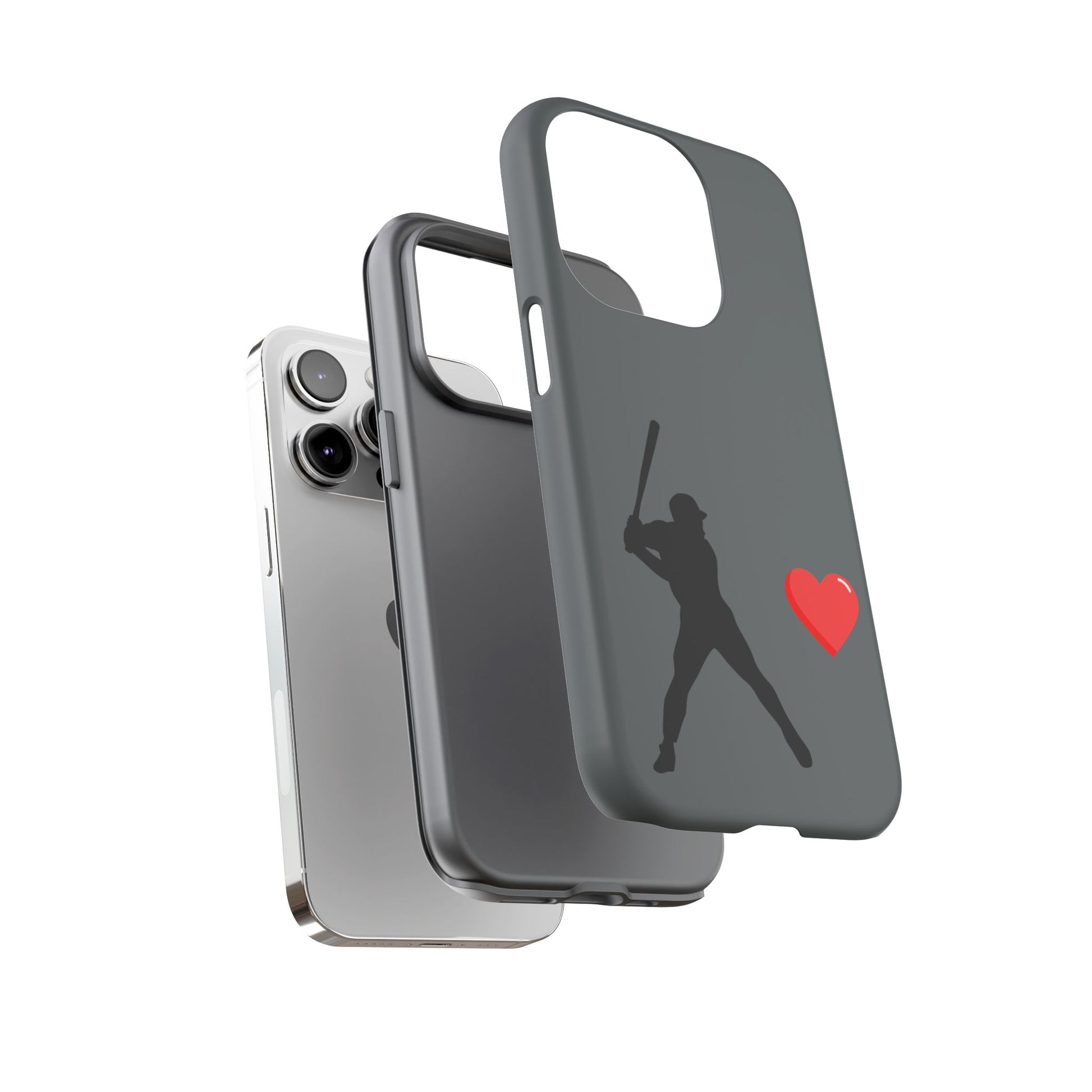 Printify Baseball Love phone case featuring sports-themed design, durable protection, ideal for sports fans and Father's Day gift.