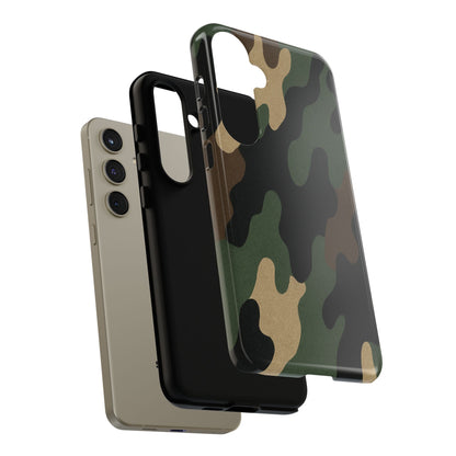 Rugged military green camo Printify tough phone case with textured grip and protective design for smartphones.