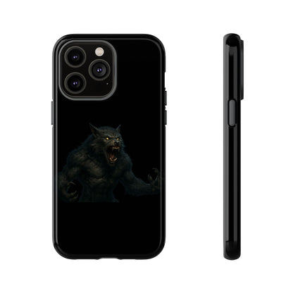 Werewolf Phone Case, Tough Cases, Black Panther Design, Gift for Animal Lovers, Phone Accessories, Fierce Phone Protection - TRV