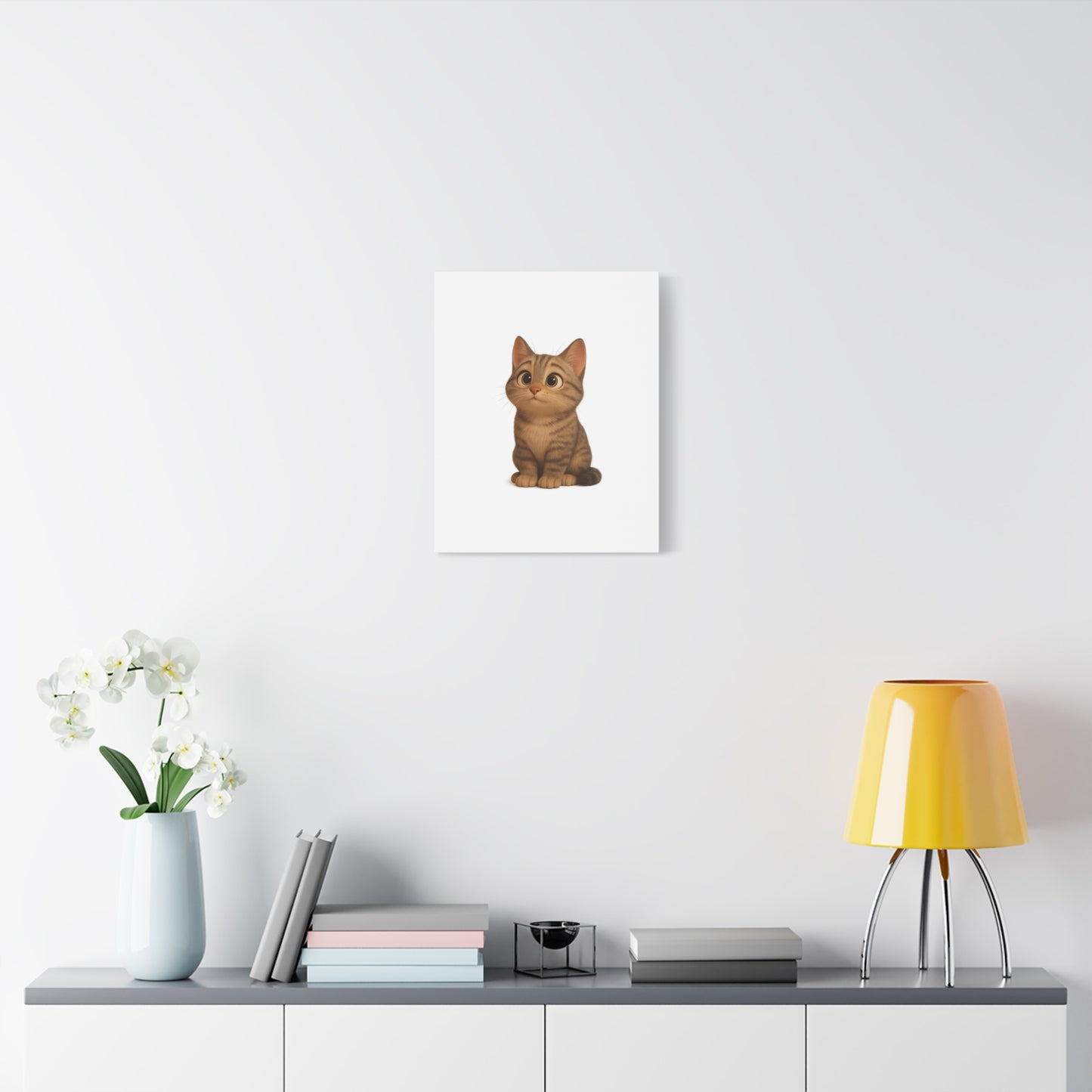 Adorable Cat Canvas Art, Cute Cat Wall Decor, Pet Lover Gift, Nursery Wall Art, Animal Print, Modern Home Decor - TRV
