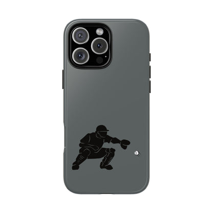 Printify baseball catcher phone case, tough protective cover with catcher glove graphic for iPhone or Android models.