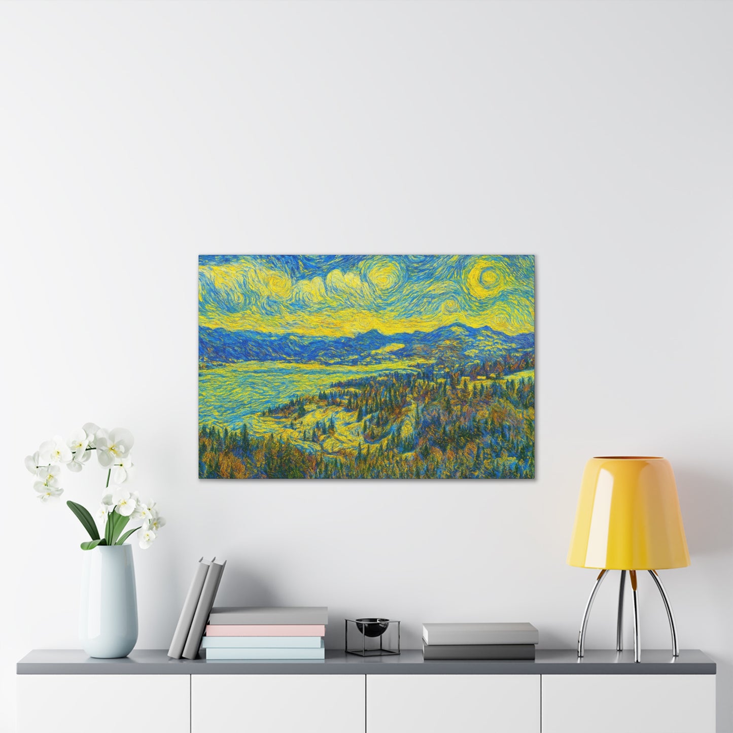 Vibrant Canvas Art, Framed Wall Decor, Modern Home Decor, Landscape Painting, Gift for Art Lovers, Art for Living Room