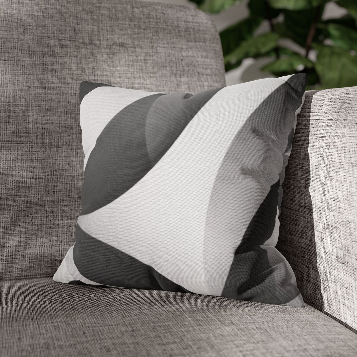 Abstract Black White Wave Pillowcase | Square Pillow