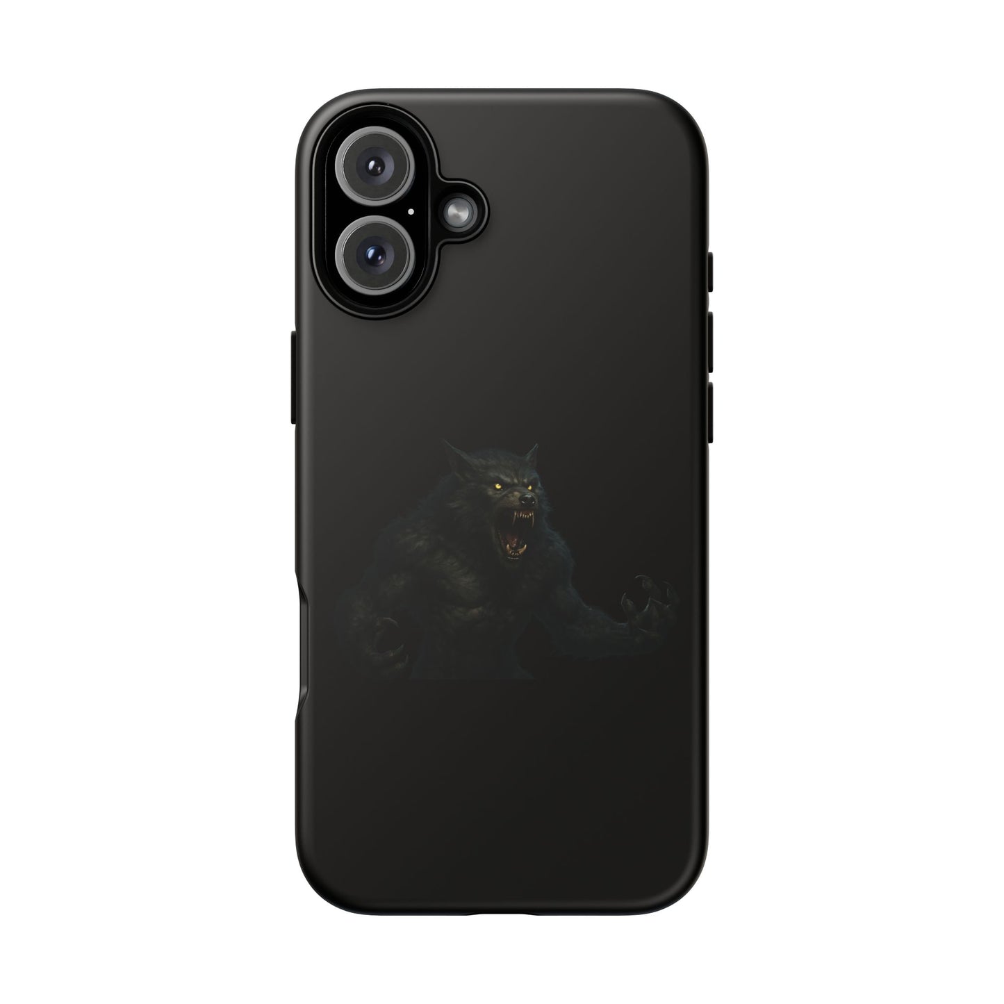 Werewolf phone case with dark monster graphic, durable protective case for smartphones by Printify.