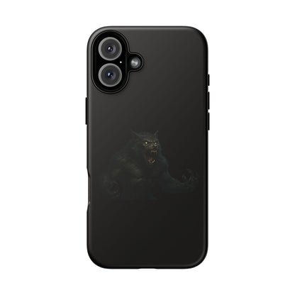 Werewolf phone case with dark monster graphic, durable protective case for smartphones by Printify.