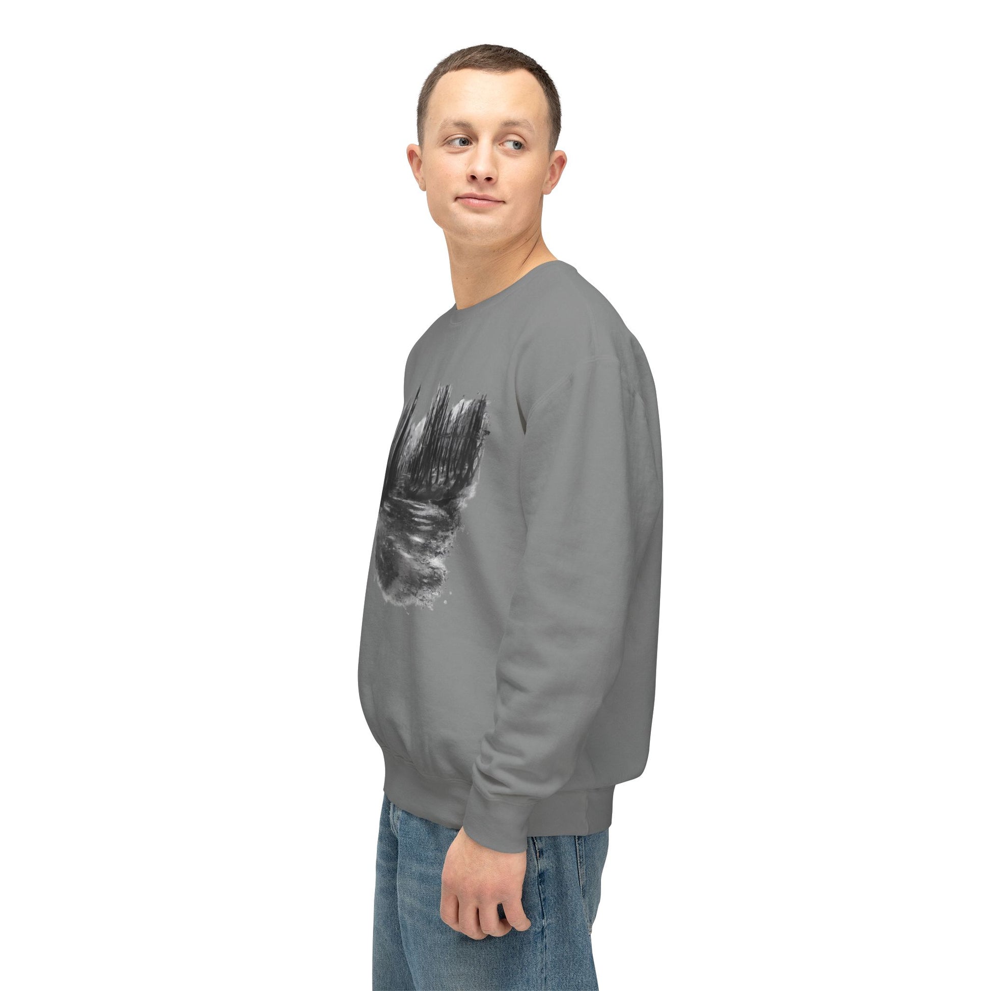 Scenic Minimalist Crewneck Sweatshirt - Cozy Art Tee for Nature Lovers, Gift for Her, Layering Essential, Perfect for Fall, Everyday Wear - TRV