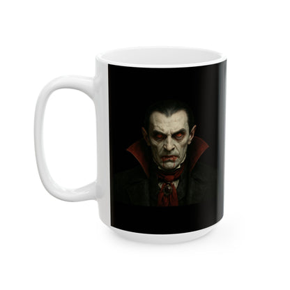 Gothic Dracula Vampire Ceramic Mug, Perfect for Halloween, Spooky Gifts, Coffee Lovers, Home Decor, 11oz & 15oz Sizes