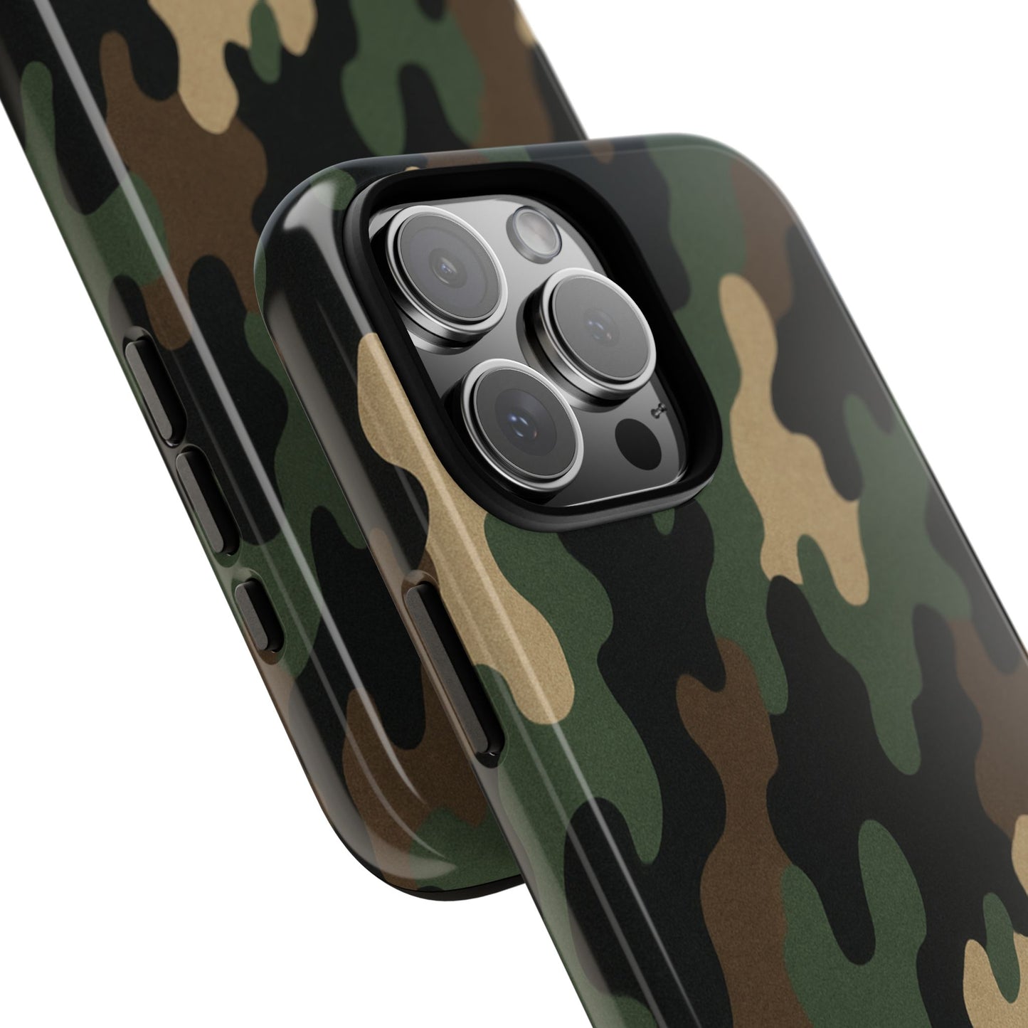 Camouflage tough phone case by Printify with rugged camo design, providing durable protection for smartphones.