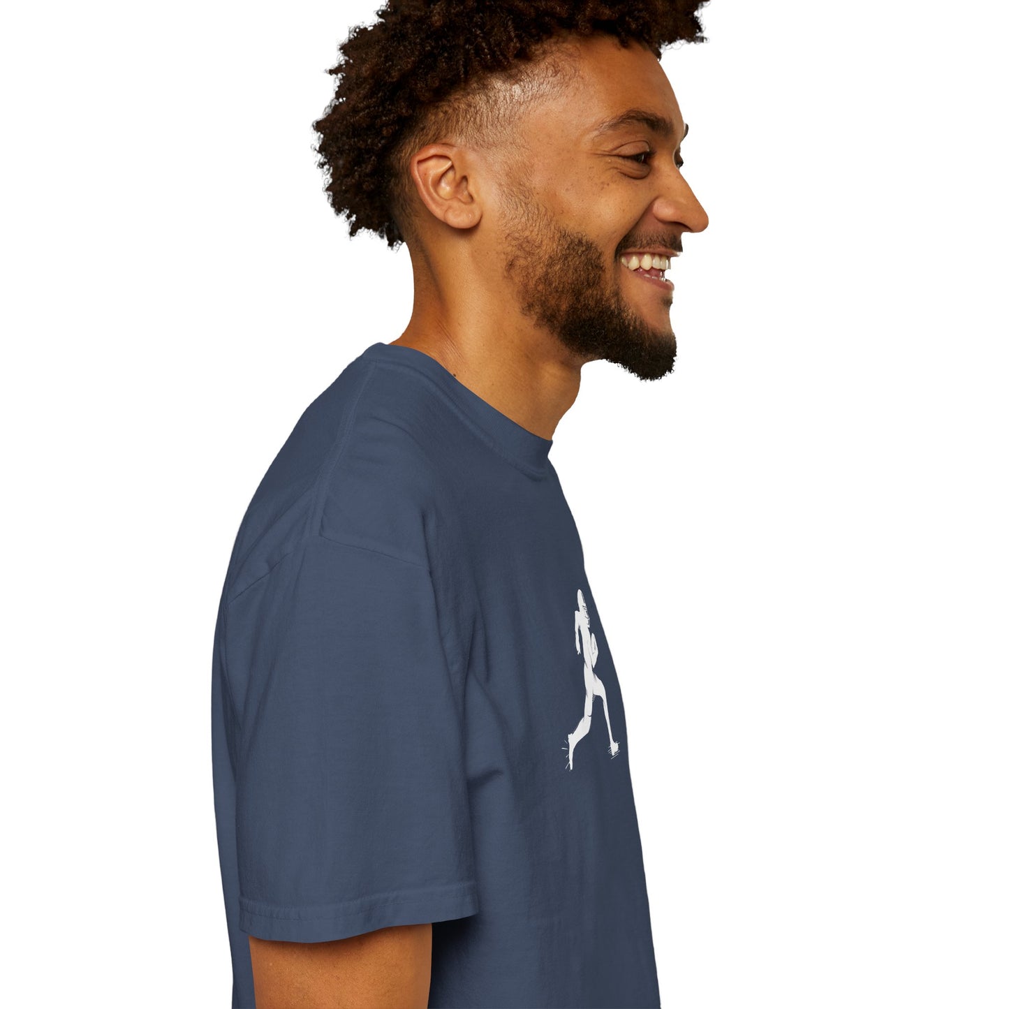 Sporty Unisex Garment-Dyed T-Shirt with Football Player Graphic, Activewear, Casual Wear, Gift for Runners, Fitness Apparel, Everyday Style