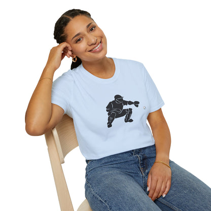 Baseball Catcher Unisex Softstyle T-Shirt, Sports Apparel, Gift for Athletes, Workout Gear, Casual Wear, Special Occasions